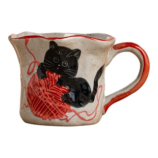 景德镇杯子景德镇手作陶瓷杯猫陶瓷水杯景德镇陶瓷500ml超大容量