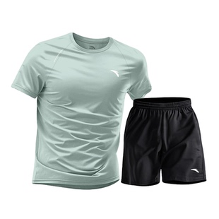 安踏运动套装男2026新款夏季速干短袖t恤短裤中考体测跑步两件套