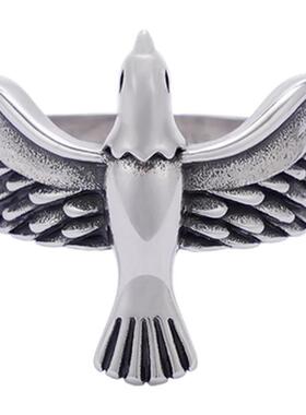 美式复古仙鹤大雁钛钢男女戒指