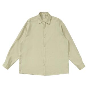 Mentmate 25AW 天丝细条纹肌理感长袖衬衫 男女情侣绿色系衬衣 秋