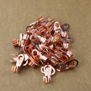 铜接头线耳 铜鼻子 铜接线端子 国标A级厚款 开口鼻OT 50只装 80A