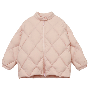 知了童装 冬新装白鹅绒女童立领羽绒服轻薄柔软云朵面包服51550