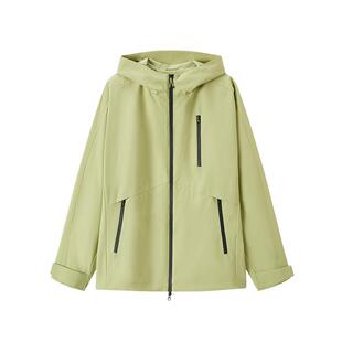 森马户外三防外套男2025秋款连帽上衣百搭徒步露营夹克男女同款