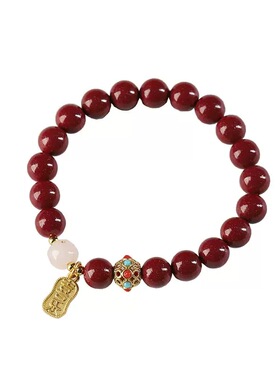 原矿朱砂手串女款高含量正品天然紫金砂帝王砂男士本命年安康手链