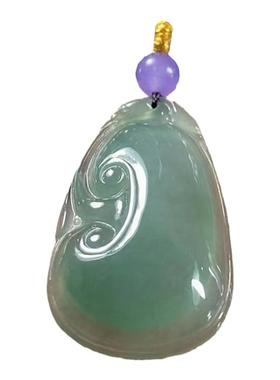 心主行翡翠玉石冰绿福寿如意吊坠