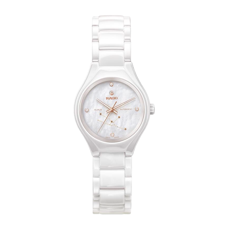 雷达（RADO）瑞士表真系列白羊座高科技陶瓷十二星座女士机械钻表