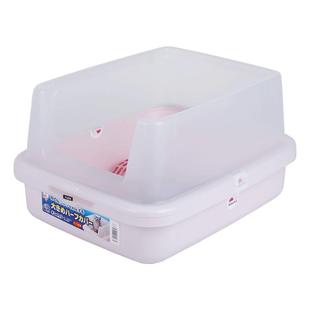 爱丽思双层猫砂盆敞开式半封闭抽屉猫厕所屎盆防外溅特大号爱丽丝