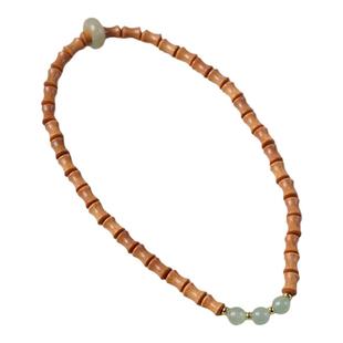 明德万城老山檀竹节手串普陀山檀木玉石檀香手链男女双圈文玩饰品