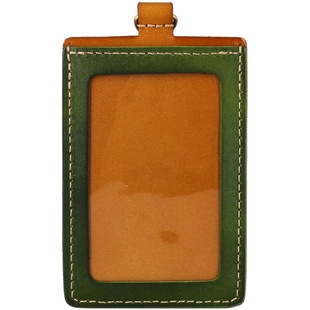 嘻哈风植鞣牛皮证件零钱包真皮撞色公交门禁卡套竖款搭扣交通卡包