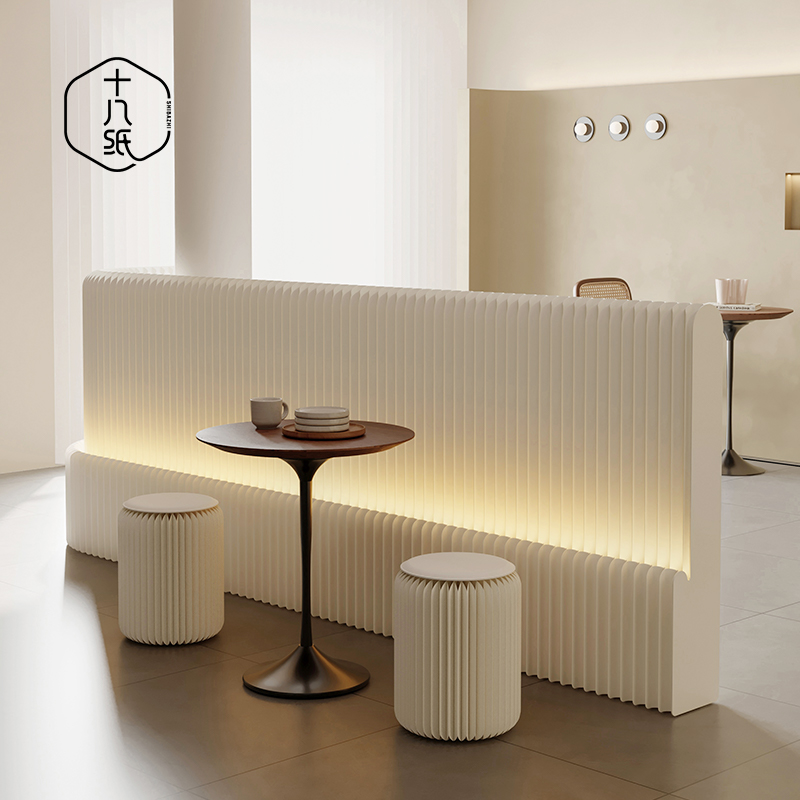 十八纸风琴屏风纸墙隔板隔断客厅卧室半隔屏风发光折叠纸墙可移动