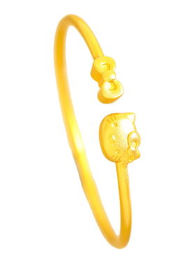 KT猫铜镀金蝴蝶结活口手镯送女友