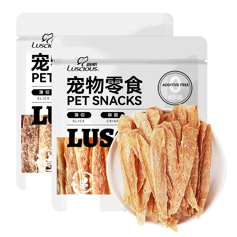 路斯狗零食鸡胸肉干鸭肉干0添加