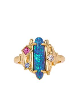 ROUSY新品《调色盘》复古设计高级感小众精致典雅绚丽戒指环女