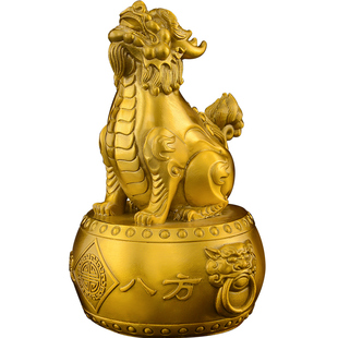 黄铜望天吼摆件朝天吼向天吼威震八方瑞兽客厅玄关家居桌面装饰品