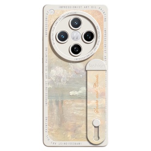 艺术适用oppofindx8手机壳带支架名画Findx8pro梵高国潮OPPO复古高端findx7全包液态findx6防摔x9pro腕带硅胶