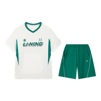 李宁儿童足球服短袖短裤套装