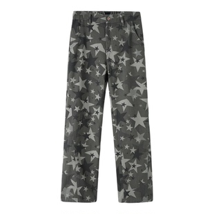 GEOFFREY B.SMALL美式星星满印牛仔裤高街显瘦百搭休闲迷彩长裤