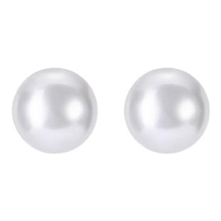 925银针法式扁圆馒头珠施家大珍珠耳钉女轻奢气质高级感耳环耳饰