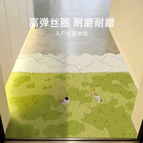 入户门地垫2026新款门口进门丝圈脚垫可裁剪除尘耐脏室内大门地毯