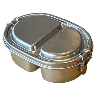 日式304小号密封饭盒2格不锈钢儿童饭盒分隔便携户外零食小饭盒