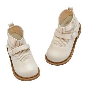 包邮戴维贝拉儿童靴子女童短靴马丁靴秋冬新款宝宝鞋子皮靴