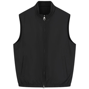 柏品双面穿羊毛立领白鹅绒马甲男款2025春款新羽绒男内胆内搭上衣