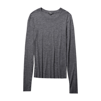 TANG TOWN自制通穿多季 亲肤垂柔羊毛混纺修身塑型手洞长袖T恤