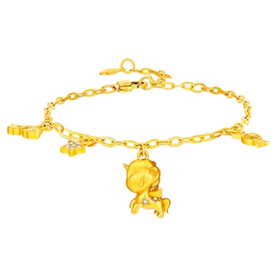 金至尊IP联名款tokidoki黄金手链Stellina独角兽生肖马年足金手链