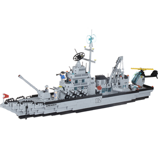 大型军事航母模型开发益智高难度小颗粒拼装积木玩具生日精美礼物