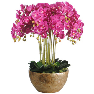 假花蝴蝶兰酒店大堂装饰花公司前台花艺客厅仿真花店铺大型摆件花