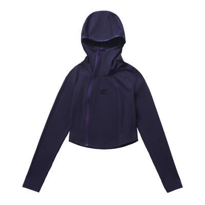 户外运动连帽侧拉链修身短款上衣