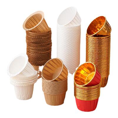 烘焙金色小号卷边蛋糕纸杯