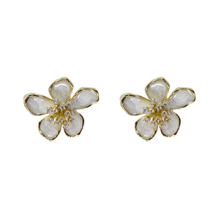 休眠火山◆英国梨 法式复古花朵耳钉耳环小众设计感高级气质耳饰