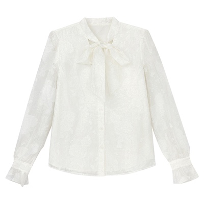 MOFAN摩凡时尚蝴蝶结雪纺衬衫女