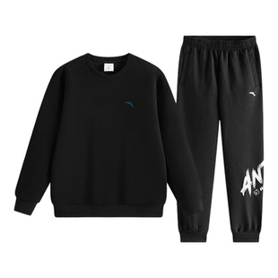 安踏童装男童套装2026冬季新款官方正品儿童卫衣长裤两件套中大童