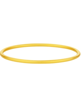 周六福富贵圆满手镯女S999银实心镯子简约大气送女友节日礼物