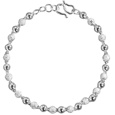 女足银990简约转运珠手链