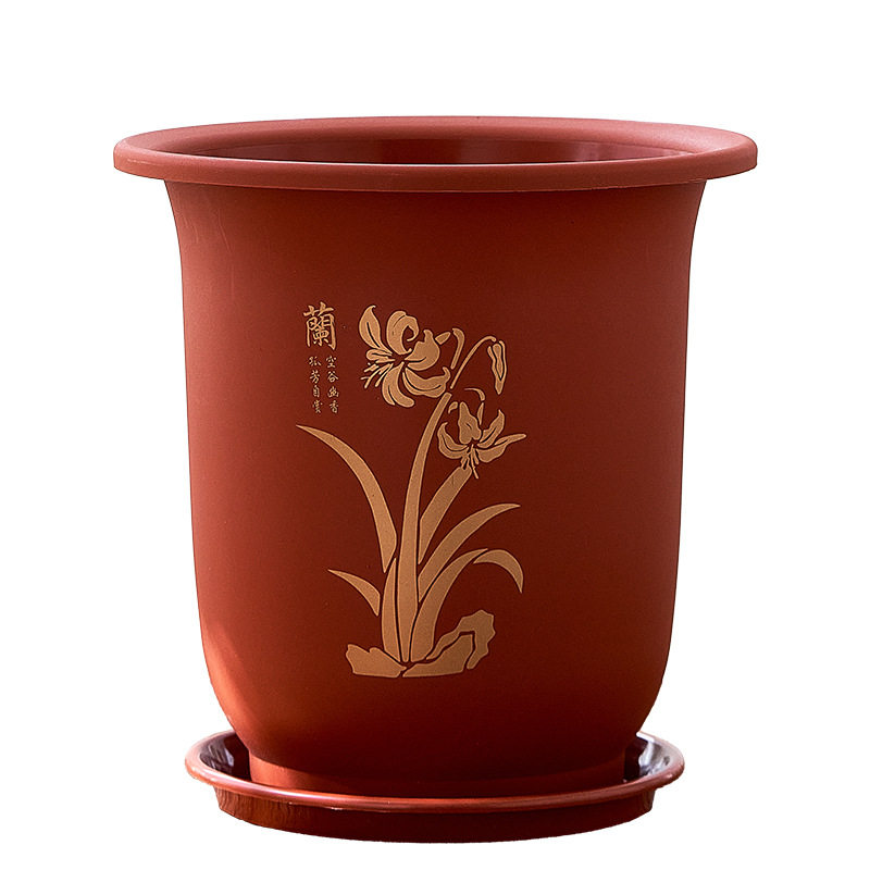 兰花专用花盆塑料加厚耐用树脂高款简约高档君子兰专用仿陶瓷花盆