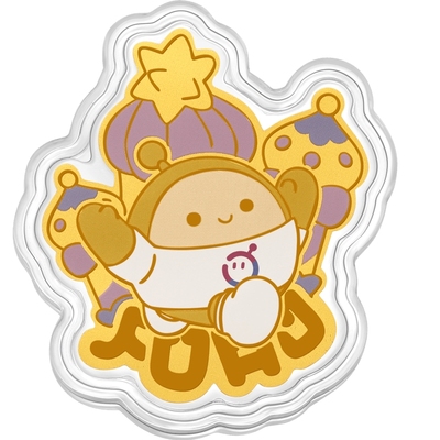 潮宏基蛋仔派对足金金币黄金摆件投资金手机贴正版联名生日礼物