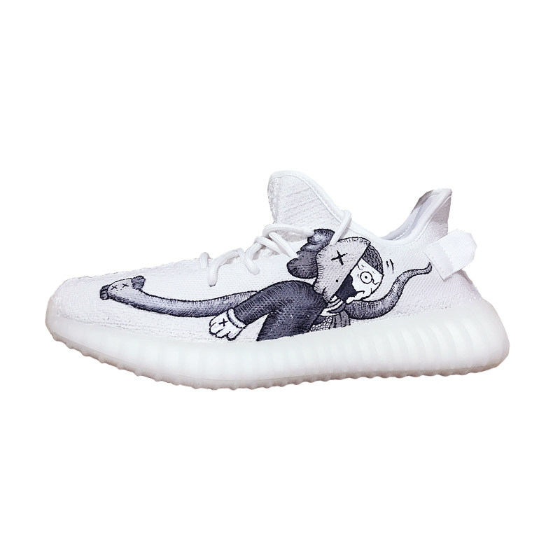 篮球鞋子定制DIY冰淇淋黄油椰子350手绘YEEZY芝麻街kaws黑白涂鸦