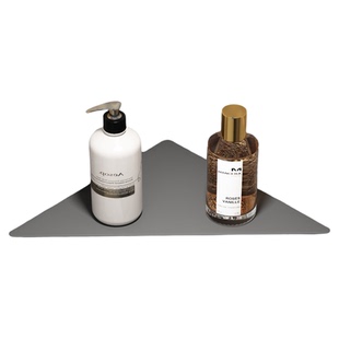 卫浴三角置物架免打孔极简实心不锈钢平板洗澡间墙角收纳置物架子