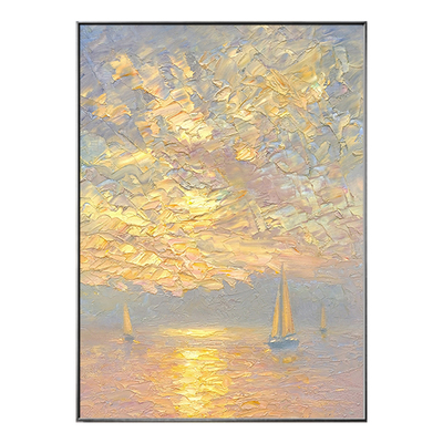 莫奈肌理感海景装饰画