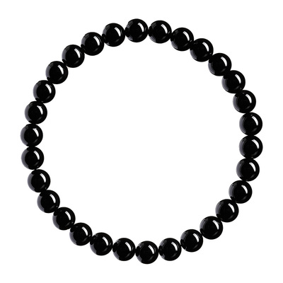 庆祥泰情侣乌金黑曜石手链