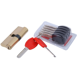 全铜防盗门锁芯锁具纯铜ABC锁芯中心偏心防火门防盗锁芯7把钥匙