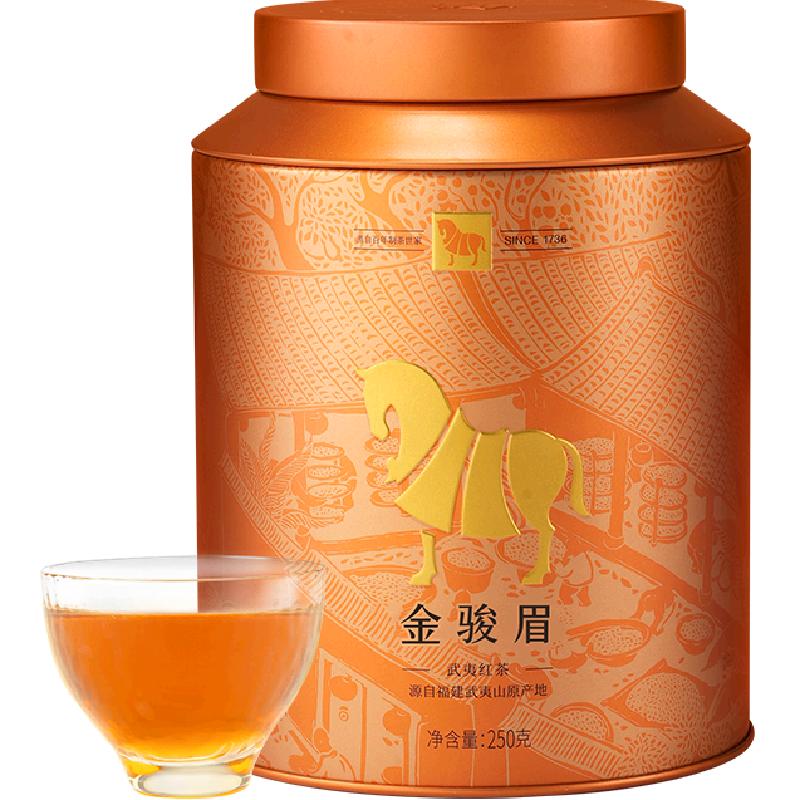 八马正宗武夷金骏眉红茶一级果香蜜香显著精致锁鲜罐蜜甜红茶韵
