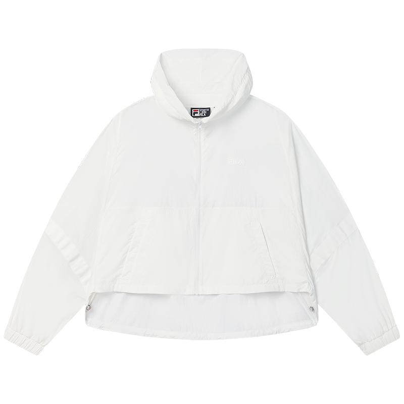 UPF50+防晒衣│FILA斐乐女梭织运动外套25夏新轻薄短款宽松皮肤衣