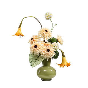 妖及 现代高端仿真花艺摆件 样板间酒店大堂玄关前台桌面装饰花艺