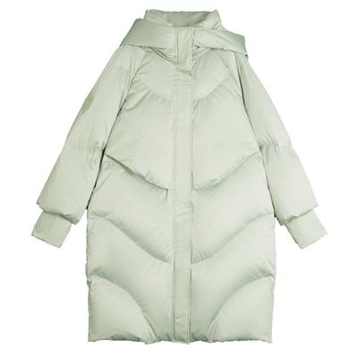 90白鸭绒中长款连帽羽绒服ELLE