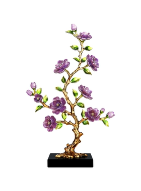 轻奢合金花开富贵花树摆件