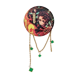 官方正版鬼灭之刃周边盲盒吧唧挂链徽章动漫富冈义勇蝴蝶忍谷子